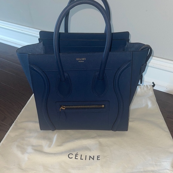 CELINE luggage micro tote navy blue NWT - Picture 1 of 9